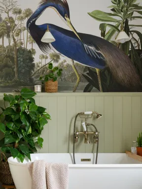 Blue Heron by J.J. Audubon Wallpaper Mural
