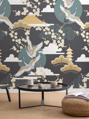 Dark Sky Oriental Wallpaper Mural