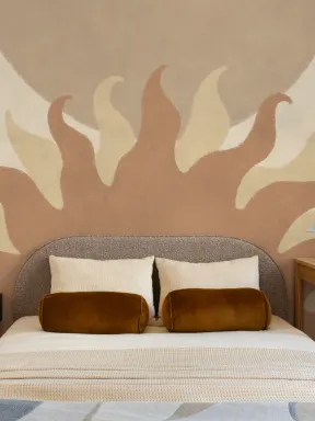 Blue Abstract Sunset Art Wall Mural