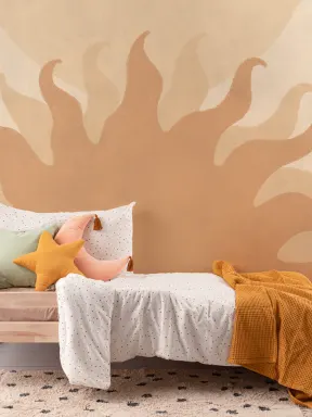 Beige auringonsäde boho luonto kuvatapetti