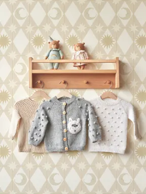 Neutral Geometric Celestial Kids' Mural For Gentle Ambiance