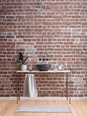 Fototapete Verwitterte Backsteinwand