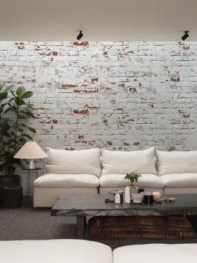 White Warehouse Brick Wallpaper Mural