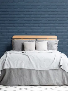Deep Blue Brick Wallpaper Mural