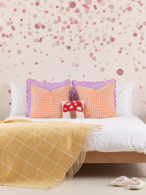 Papier Peint Panoramique Pluie de Confettis Rose