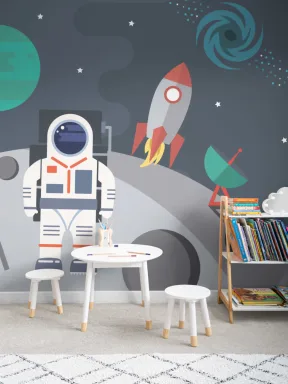 Retro astronautti kuvatapetti