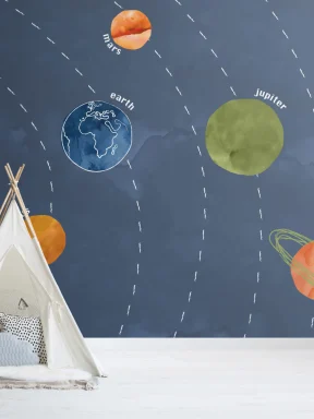 Kids Solar System Planets Wallpaper Mural