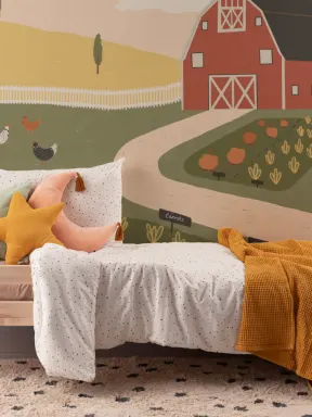 Barnyard Farm Animal Scene Kids Wallpaper Mural