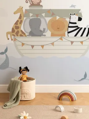 Fototapete Tiere für Kinder Arche Noah Niedlich
