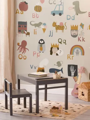Lapset Fun Educational kuvitettu aakkoset kuvatapetti