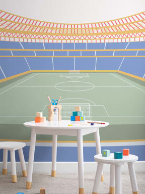 Kids Blue Soccer Stadium seinämaalaus