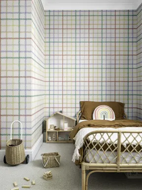 Multicolor Fun Hand Drawn Grid Wallpaper