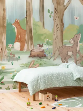 Lapset Metsän eläin kuvatapetti