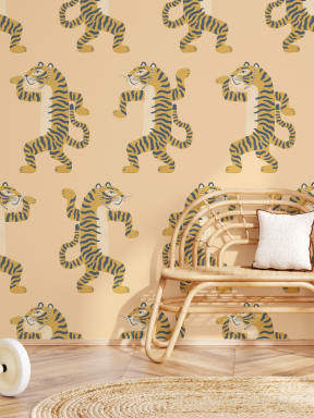 Yellow Dancing Tiger Mural