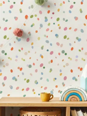 Kids Colourful Pastel Spots Wallpaper