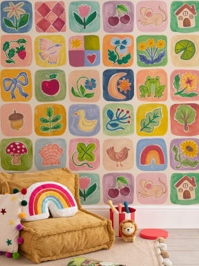 Papier peint panoramique multicolore pour enfants