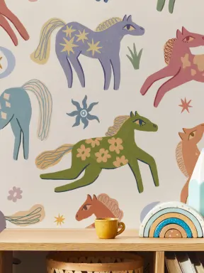 Multicolor Pony Whimsy Kids' Animal Fun Murale