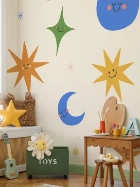 Multicolor Celestial Kids' Fun and Playful Mural