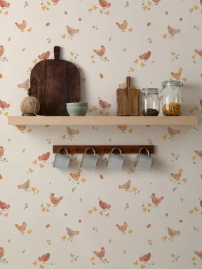 Multicolor Farmyard Animal Nursery Mural With Playful Atmosphere
