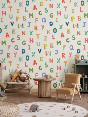 Colorful Kids Alphabet Wallpaper