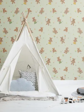 Papel pintado con motivo de Lindo osito de peluche de Sage Niños