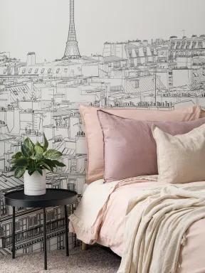 Papier Peint Panoramique les Toits de Paris Illustrés