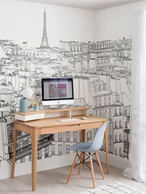 Papier Peint Panoramique les Toits de Paris Illustrés