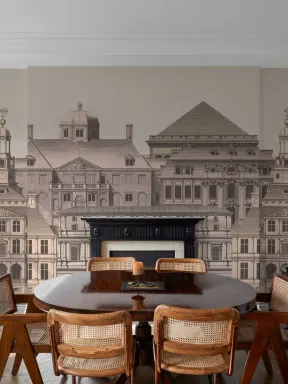Classical Architectural Etching Wall Mural Blueprint Design by Jan Matthysz and Pieter Jansz Post
