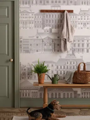 Metropolis Grey Architectural Wall Mural par Jan Matthysz et Pieter Jansz Post