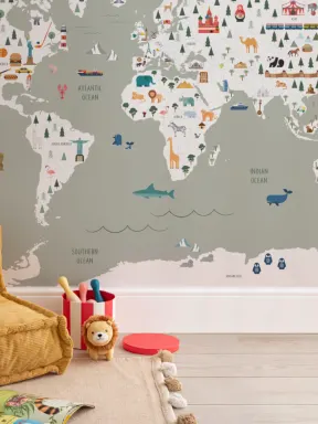 Sage Ultimate Kids Map Wallpaper Mural