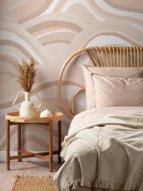 Neutral Abstract Dunes Painted Mural