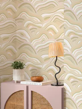 Papier peint Dunes peintes abstraites vertes