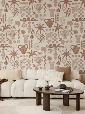 Terracotta La Dolce Vita Mediterranean Print Mural