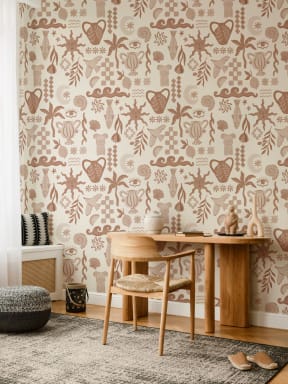 Terracotta La Dolce Vita Mediterranean Print Mural