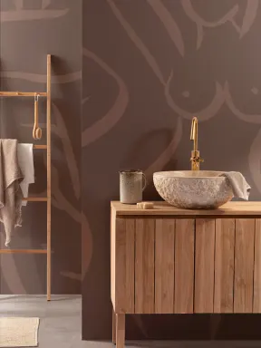 Brown Nude Woman Figure Drawing Wall Mural