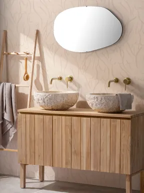 Papier peint motif femme nue en beige