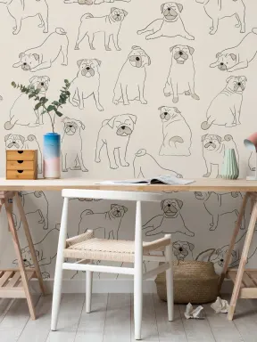 Papier Peint Panoramique Chien Carlin