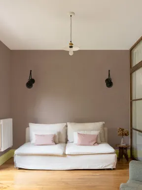 Textured Plaster Effect Wall Mural in Soft Pink
