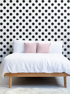 Negru Polka Dots Wallpaper Mural