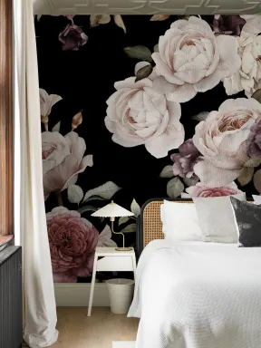 Violet și roz întuneric Floral tapet Mural