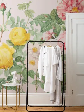 Pink Spring Flowers Vintage Floral Wallpaper Mural