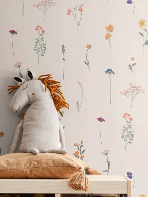 Pressed Flower Repeat Pattern Wallpaper