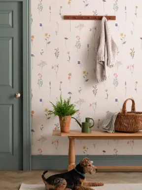 Pressed Flower Repeat Pattern Wallpaper