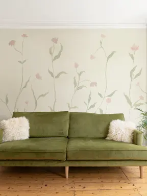 Weiche Pastell Blumen Aquarell Wandbilder für ruhige Räume
