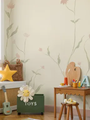 Pehmeä pastelli kukka akvarelli kuvatapetti Serene tilat