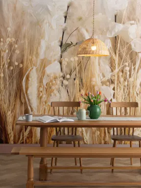 Field of Dried Flowers Wallpaper Mural