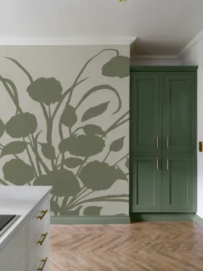Green Artisan Botanical Design Contemporary Wall Mural