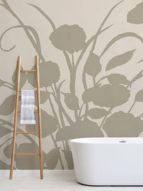 Neutral Artisan's Garden Floral Botanical Wall Mural