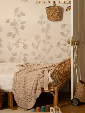 Beige söpöt kiipeilykasvit kuvatapetti