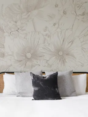 Nøytral illustrert blomsterbukett fototapet